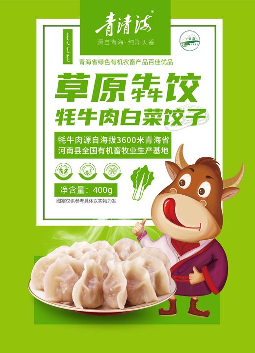 青清海草原犇饺 牦牛肉白菜饺子（清真）400g/袋 商品图0
