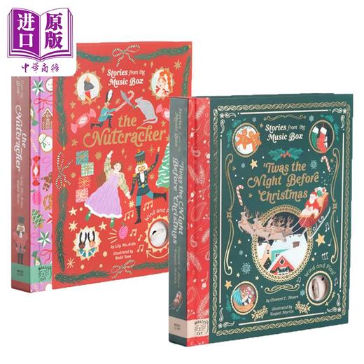 【中商原版】Stories Music Box 音乐盒的故事书2册套装 胡桃夹子 Nutcracker 圣诞前夕 Christmas 儿童亲子互动 上弦发条发声 商品图0