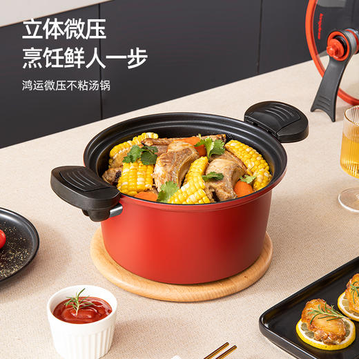 【龙的 汤锅微压不粘炖汤锅】低压力煲汤锅燃气电陶炉通用LD-TM530  真空微压 精铁打造 一体成型 多种炉灶 安全泄压 商品图2