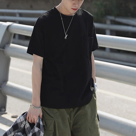 裁缝学苑MQ07 口袋新款宽松五分短袖T恤纸样男装做衣服打版裁剪图 商品图2