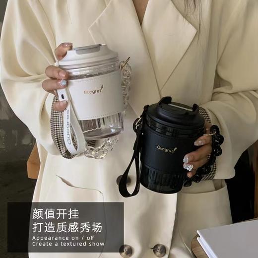 （清仓现货）【社群供A】创意带杯套情侣杯子高颜值随行咖啡杯户外便携塑料杯 商品图3