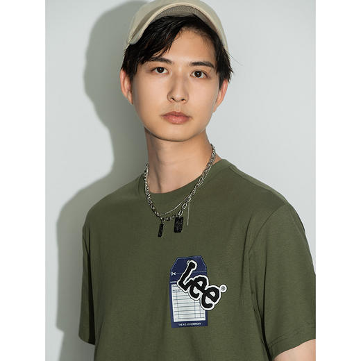 Lee商场同款22秋季新品舒适橄榄绿印花男短袖T恤LMT0036754DR-ANL 商品图4