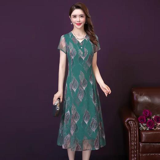 YMR-阔太太夏装新洋气中年妈妈连衣裙短袖裙子连衣裙 商品图0