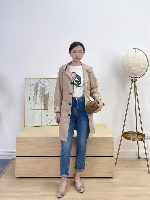 【现货秒发】奇威 配腰带单排扣风衣02004059 商品图7