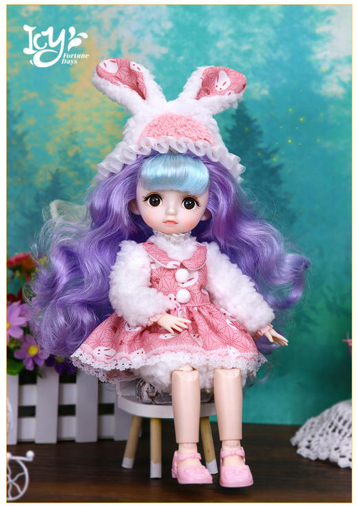 德必胜娃娃宁可芭比娃娃30cm玩具国潮冰儿女孩仿真玩具bjd可改妆 商品图5