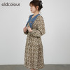oldcolour2021秋商场同款气质拼接高腰显瘦碎花连衣裙DN33103420 商品缩略图1