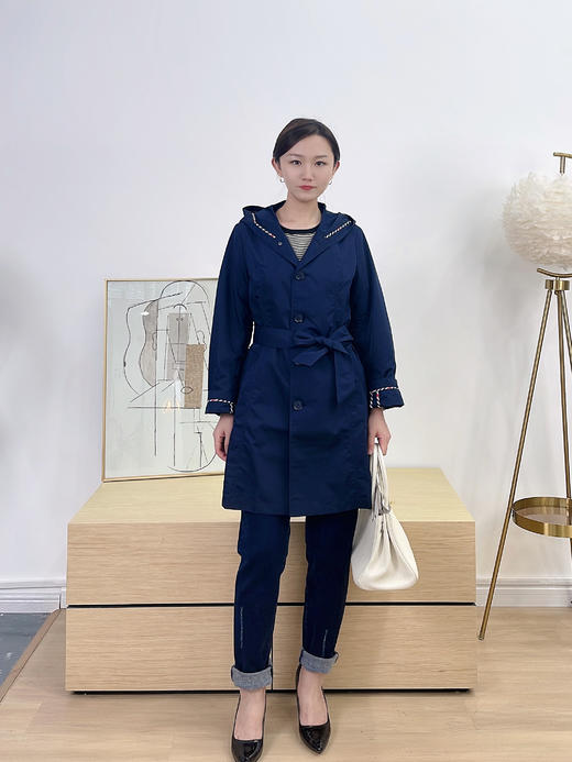 【现货秒发】奇威 配腰带单排扣风衣02004059 商品图1