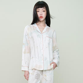 都市丽人好睡好眠女士梭织棉套装梭织贡缎薄家居服长袖睡衣LH21K8