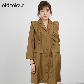 oldcolour春秋商场同款设计感褶皱别致宽松遮肉连衣裙DN3110388