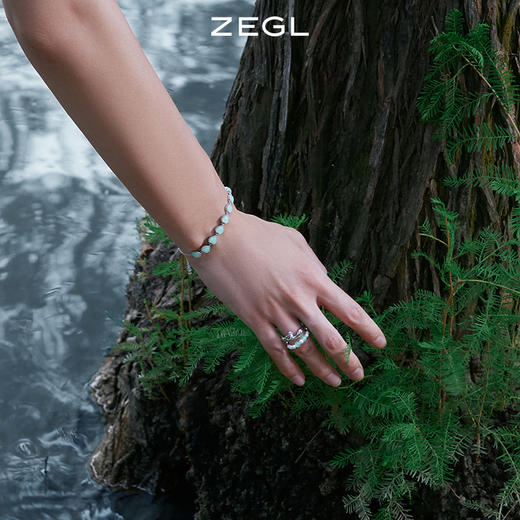 ZEGL设计师青绿绮梦系列绿色爱心手链女生夏ins小众设计闺蜜手饰 商品图2