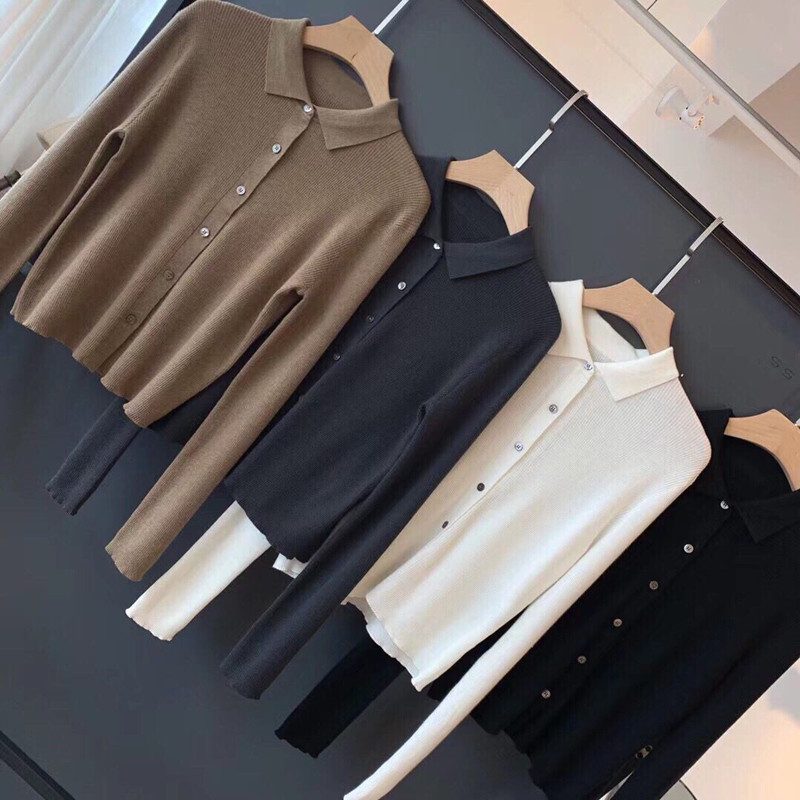 高阶品丨羊绒（10%）复古polo领翻领针织开衫