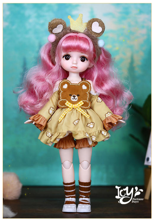 德必胜娃娃宁可芭比娃娃30cm玩具国潮冰儿女孩仿真玩具bjd可改妆 商品图2