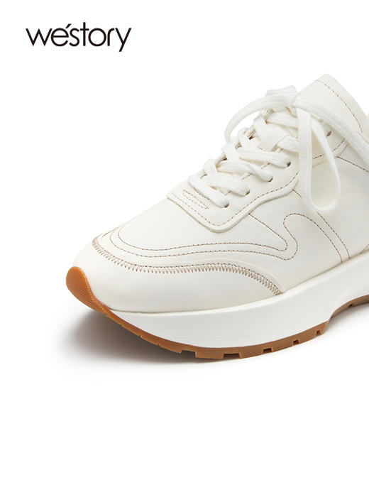 westory22年新款时尚厚底增高真皮透气ins潮老爹运动休闲鞋72291 商品图2