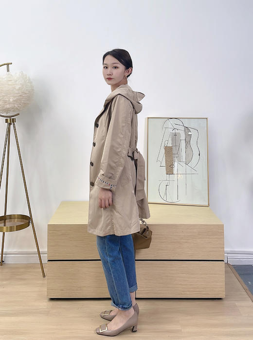 【现货秒发】奇威 配腰带单排扣风衣02004059 商品图9