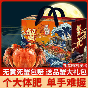【冷链发货！六月黄大闸蟹礼盒】肉质鲜美，蟹膏肥满，蟹黄流油，中秋节年货送礼倍有面！发出后不退款不退货，鲜活螃蟹公母蟹海鲜礼盒，非阳澄湖镇螃蟹