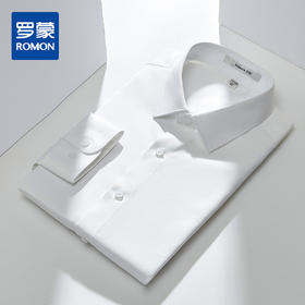 罗蒙春秋男士长袖衬衫简约柔软亲肤商务通勤百搭弹力衬衣男