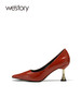 westory22年秋季新款浅口尖头细高跟真皮气质通勤OL单鞋职场71861 商品缩略图3