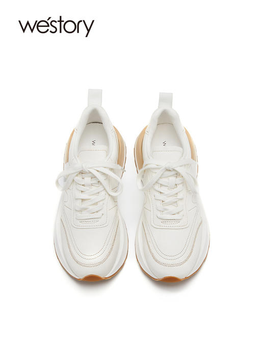 westory22年新款时尚厚底增高真皮透气ins潮老爹运动休闲鞋72291 商品图3