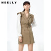 NEELLY纳俪商场同款连衣裙女2022秋季新品拼接袖西装领A字裙收腰N22082Y01095 商品缩略图0