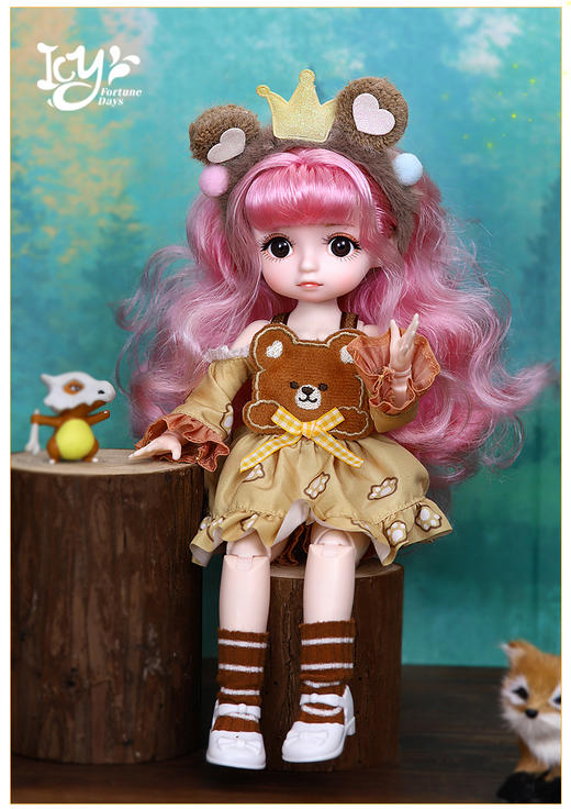 德必胜娃娃宁可芭比娃娃30cm玩具国潮冰儿女孩仿真玩具bjd可改妆 商品图3