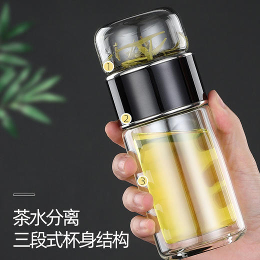 【一杯子，一辈子】新茶水分离泡茶杯男女通用双层玻璃杯子商务办公礼品水杯可定logo 商品图0