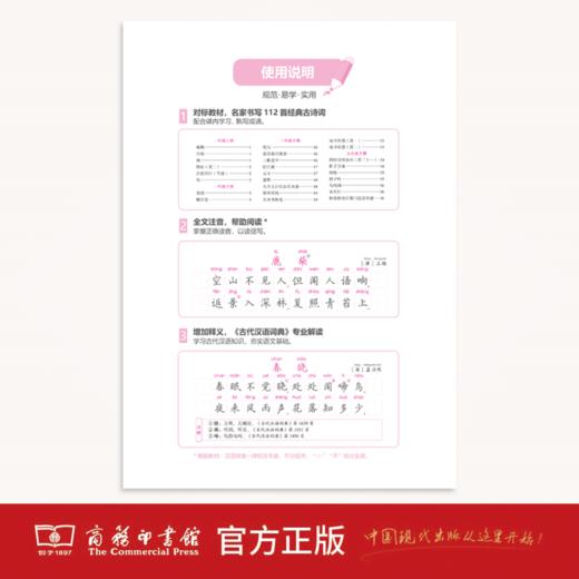 字帖：小学同步古诗词112首（《古代汉语词典》注释本）（正楷）田英章  书 商品图5