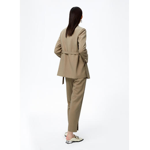 NEELLY纳俪商场同款2022秋季新款西装外套女别致系带收腰上衣显瘦N22082W01083 商品图4