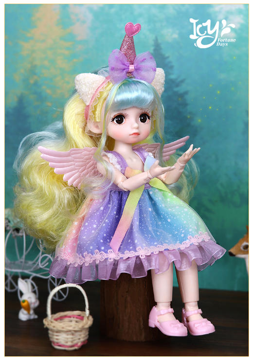 德必胜娃娃宁可芭比娃娃30cm玩具国潮冰儿女孩仿真玩具bjd可改妆 商品图1