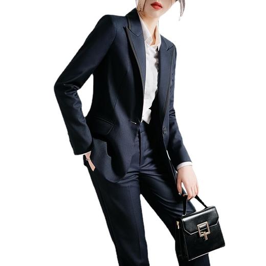 XZ-GMD20119简约灰色西装外套女春秋气质范时尚职业装工作服面试正装西服套装 商品图3