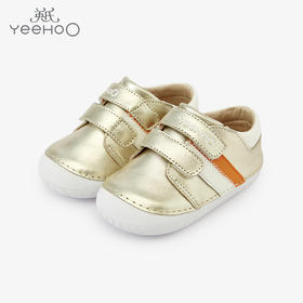 英氏宝宝软底学步鞋幼儿金色防滑防踢牛皮鞋透气童装YFXCJ32163A