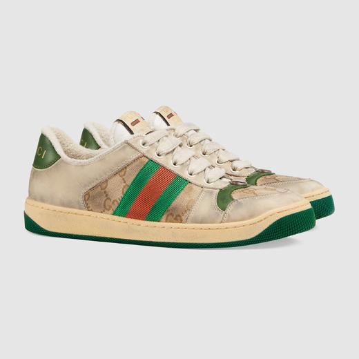 【特惠秒】GUCCI 古驰 Screener系列女士（男女通款）真皮运动休闲鞋/脏脏鞋 10825 商品图0