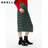 NEELLY纳俪商场同款2022秋季新款碎花半身裙女斜开叉高腰A字裙潮N22082E01088 商品缩略图2