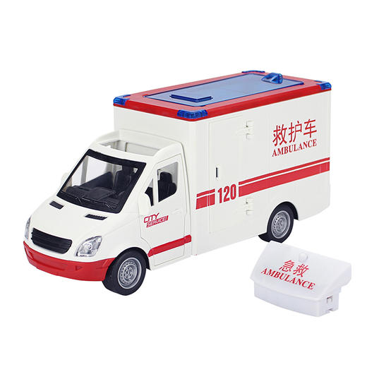 文艺1比16惯性救护车/救援车（带灯光音乐）W597A B 商品图4
