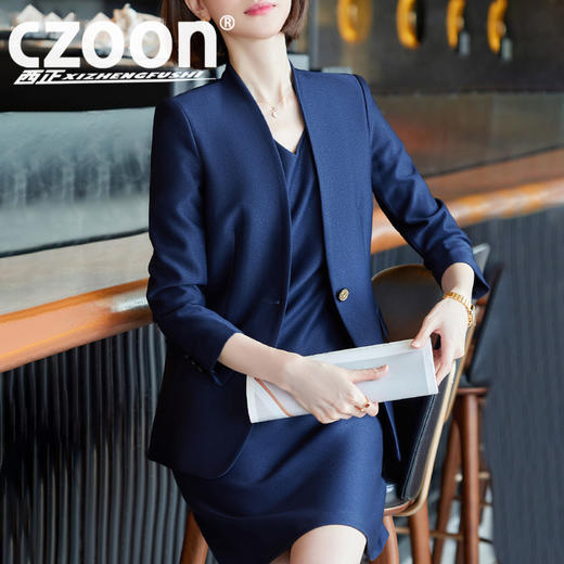 XZ-SY6203+a859洋气职业套装女秋季新款主持人正装工作服气质小西装连衣裙 商品图2