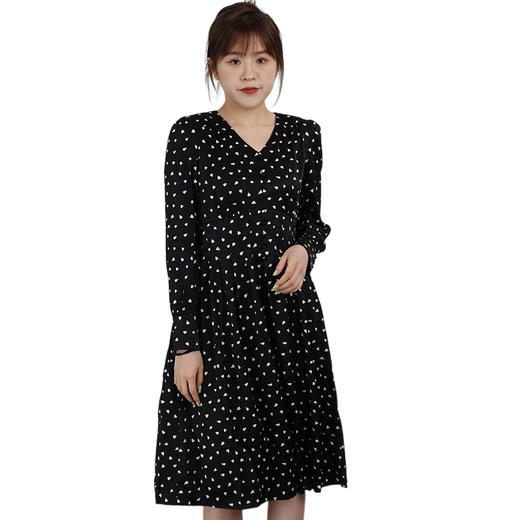 oldcolour春秋商场同款长袖气质小众V领碎花连衣裙GN31103862 商品图4