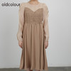oldcolour2021秋商场同款甜美温柔拼接款抽褶连衣裙DN33103435 商品缩略图2