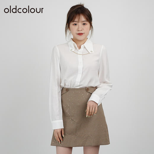 oldcolour2021秋商场同款高腰复古半身裙气质别致短裙DN33061484 商品图2