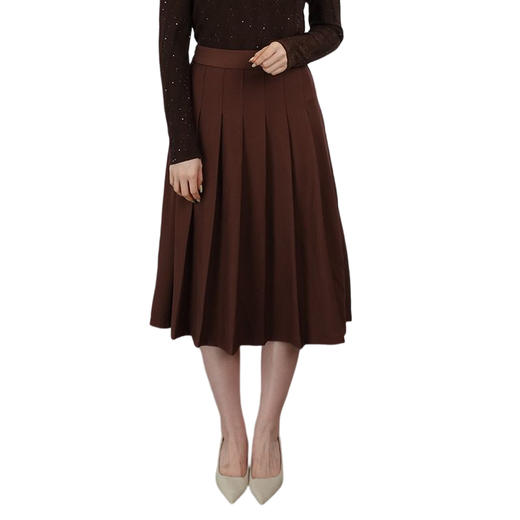 oldcolour2021秋商场同款简约气质中长款百褶半身裙DN33063511 商品图4