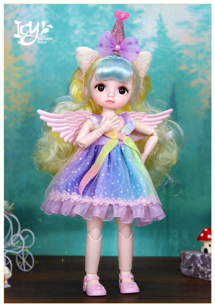 德必胜娃娃宁可芭比娃娃30cm玩具国潮冰儿女孩仿真玩具bjd可改妆