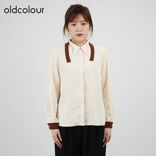 oldcolour2021秋商场同款日系文艺复古甜美衬衫女通勤DN33013416 商品图1
