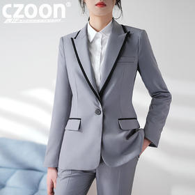 XZ-GMD20119简约灰色西装外套女春秋气质范时尚职业装工作服面试正装西服套装