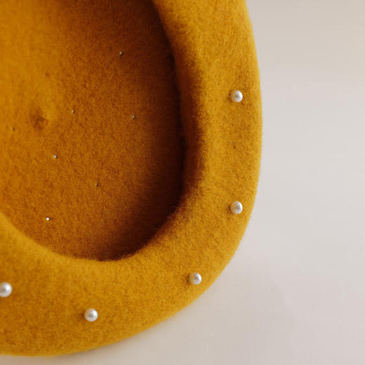 【马克珍妮 芦芙】女童莫兰迪色仿珍珠羊毛贝雷帽 宝宝帽子221827 商品图5