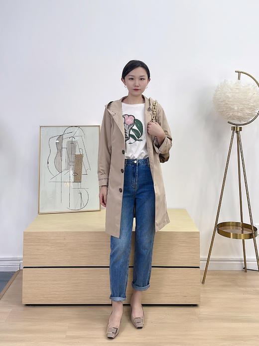 【现货秒发】奇威 配腰带单排扣风衣02004059 商品图6