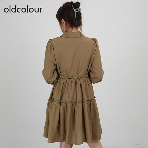 oldcolour2021秋商场同款设计感小众气质收腰连衣裙DN33103419 商品图2