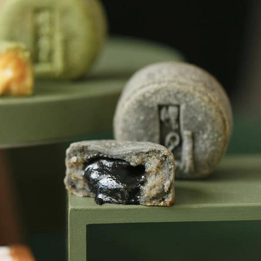 5味「裸月」中秋月饼礼盒：奶黄/黑芝麻流心、云腿、燕麦提子奶酥、葱香花生酥口味 商品图13