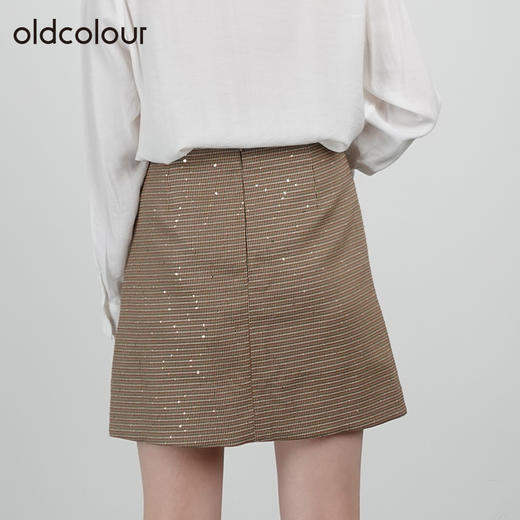 oldcolour2021秋商场同款高腰复古半身裙气质别致短裙DN33061484 商品图3