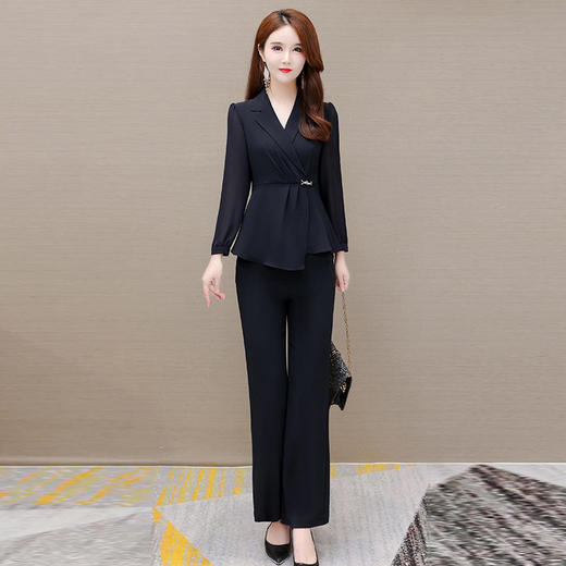 YWE XQD1122Q13时尚两件套装修身气质优雅大码套装 商品图0