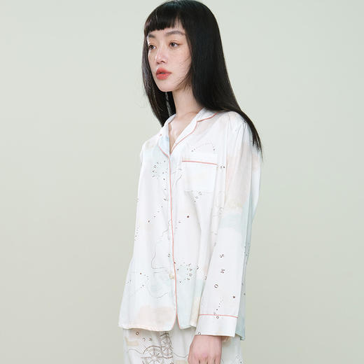 都市丽人好睡好眠女士梭织棉套装梭织贡缎薄家居服长袖睡衣LH21K8 商品图1