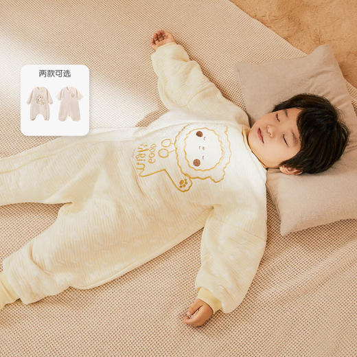 英氏婴儿智能恒温睡袋宝宝落肩袖夹丝分腿连体睡衣YESFJ01012A 商品图2