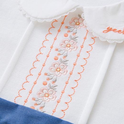 英氏婴儿连体衣秋装2022新款女宝纯棉按扣假两件哈衣YRHAJ32114A 商品图2